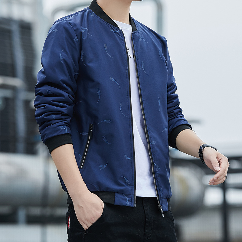 Nueva chaqueta de los hombres de primavera y otoño estilo Coreano de moda guapo collar del soporte delgado superior casual chaqueta de marca de moda de mediana edad para los hombres