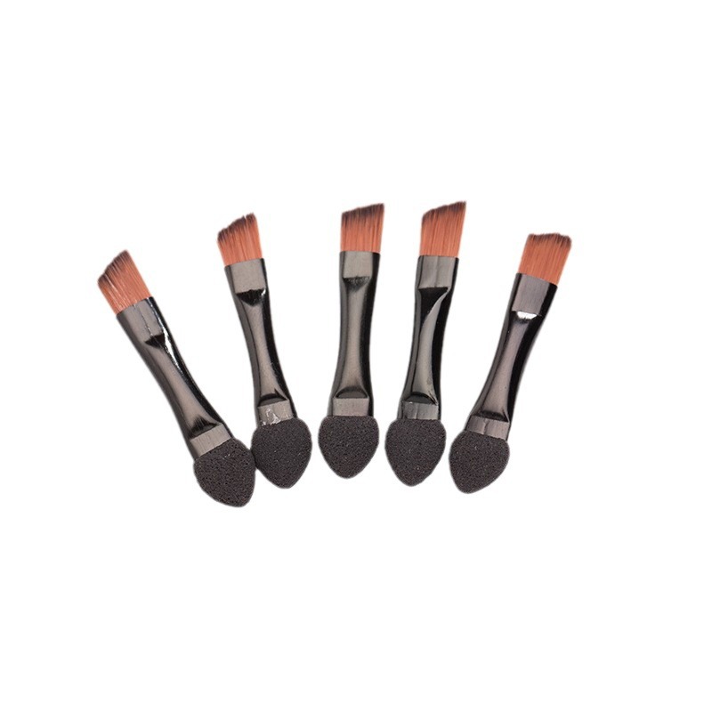 5.5 Sombra de ojos de cabeza grande y pequeña Sombra de ojos Cepillo de sombra de ojos de aluminio doble algodón Sombra de ojos de aluminio Cepillo de cejas Peine de cejas