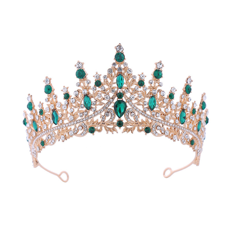 Estilo europeo transfronterizo nupcial corona de aleación accesorios para el cabello boda rhinestone diadema electrochapado cumpleaños corona cena boda tocado