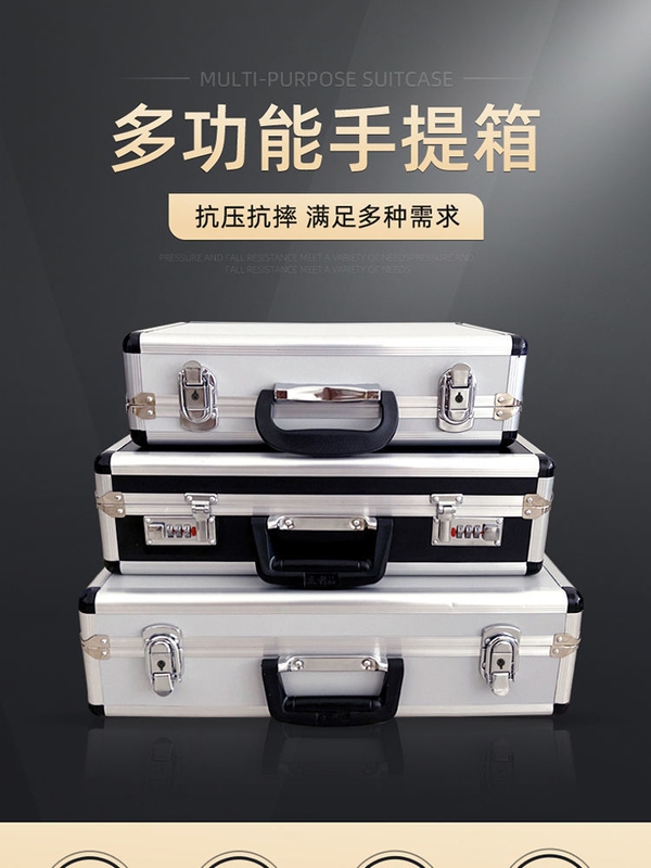 Box Storage Aluminum Alloy Password Lock Box Satchel File Book Storage Box Medicine Household Storage Box Tool Box