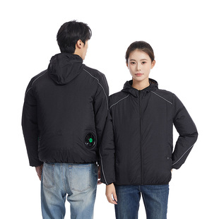 Summer Reflective Strip Hooded Fan Suit Outdoor Leisure Summer Prevention and Cooling Sun Protection Suit Long Sleeve Thin Couple Air-conditioning Suit