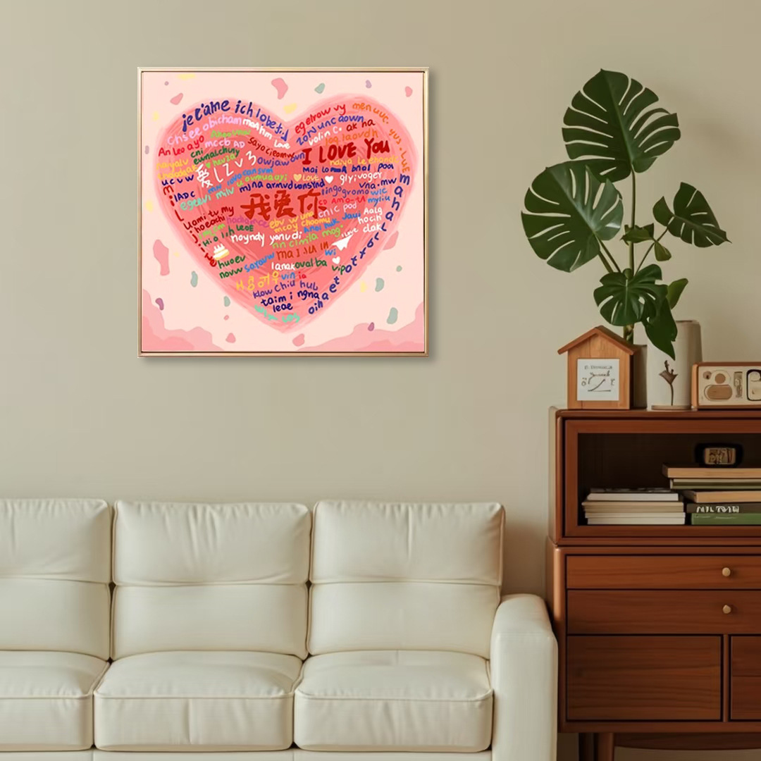 Bienes genuinos Mona Lisa Royal punto de cruz en 10.000 idiomas te amo sin gancho 14 colores bordado completo image 4