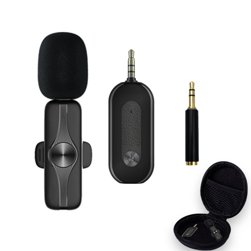 Lavalier Wireless Microphone Phone Audio Card Speaker Live Streaming Teaching Recording Noise Reduction Lavalier Mic One for Two