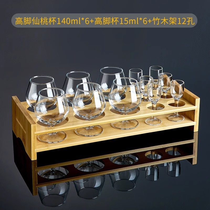 140ml/6 팩 + 잔 15ml/6 팩 + 보관 대나무 프레임