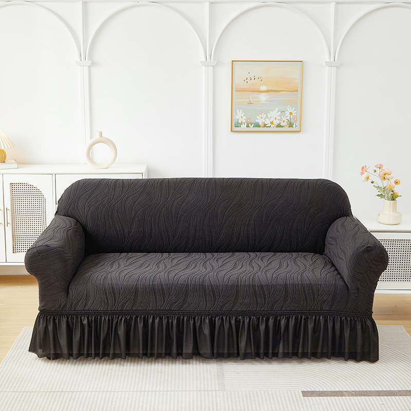 Juego de combinación de funda de sofá de falda universal Four Seasons Cubierta de sofá elástica con todo incluido Toalla de sofá antideslizante engrosada