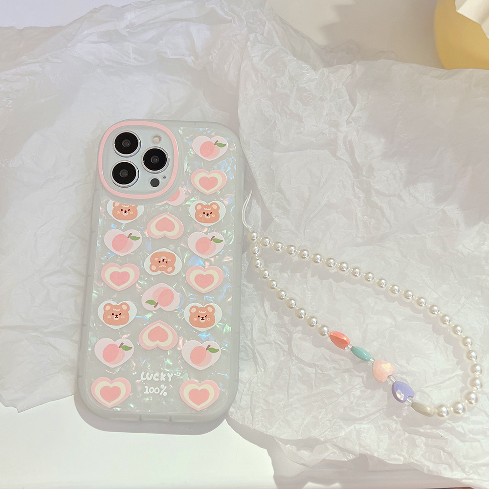 Painted Craft Fashion Peach Bear Tpu Phone Accessories