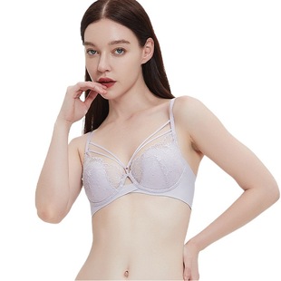 French Lace Underwear Big Chest Small Beauty Chest with Summer Thin Women's Bra Breathable Bra Ladies Gather Wholesale