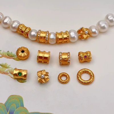Zərgərlik ara hissələri – Silver Gold-Plated Six-Character Mantra Inlaid