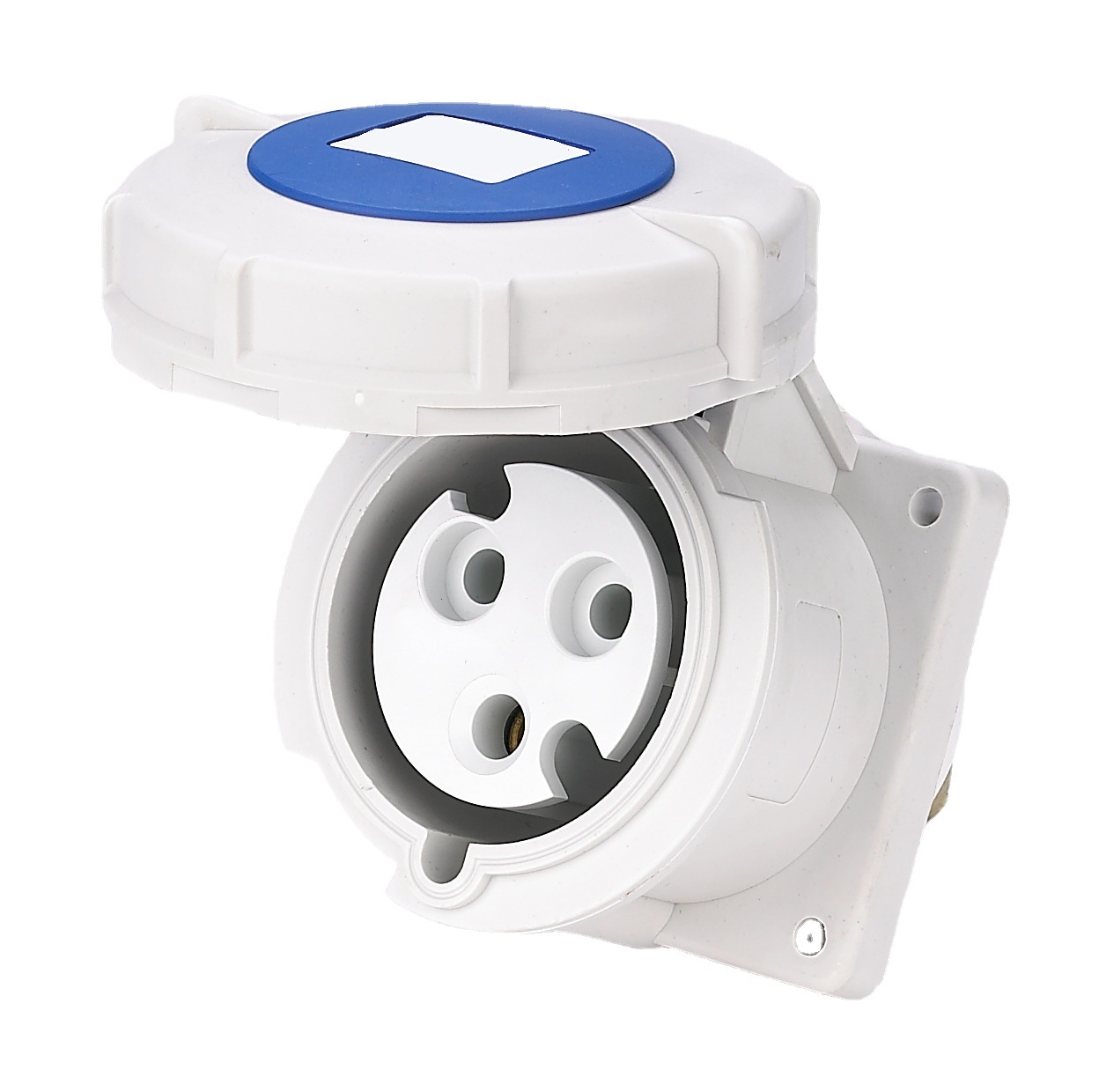 工业插头插座防水3P32A 220V防雨防尘暗装直插插座3332  IP67