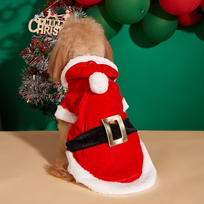 Haustier Herbst- und Winterkleidung für Hunde rot festliches Weihnachtstransformationsoutfit Teddybär Panda kleiner Hunderock_voghion.com