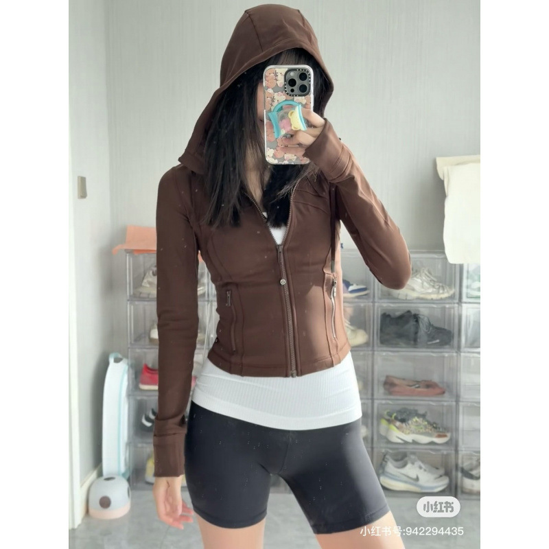 Lulu Original Define Short Jacket Hooded Yoga Coat Sports Running Fitness Zip-Up Top Lulu Original Define Short Jacket Hooded Yoga Coat Sports Running Fitness Zip-Up Top