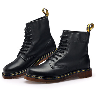Street men and women couple Martin boots leather boots thick-soled boots foreign trade leather outdoor men's cotton boots snow boots Martin boots
