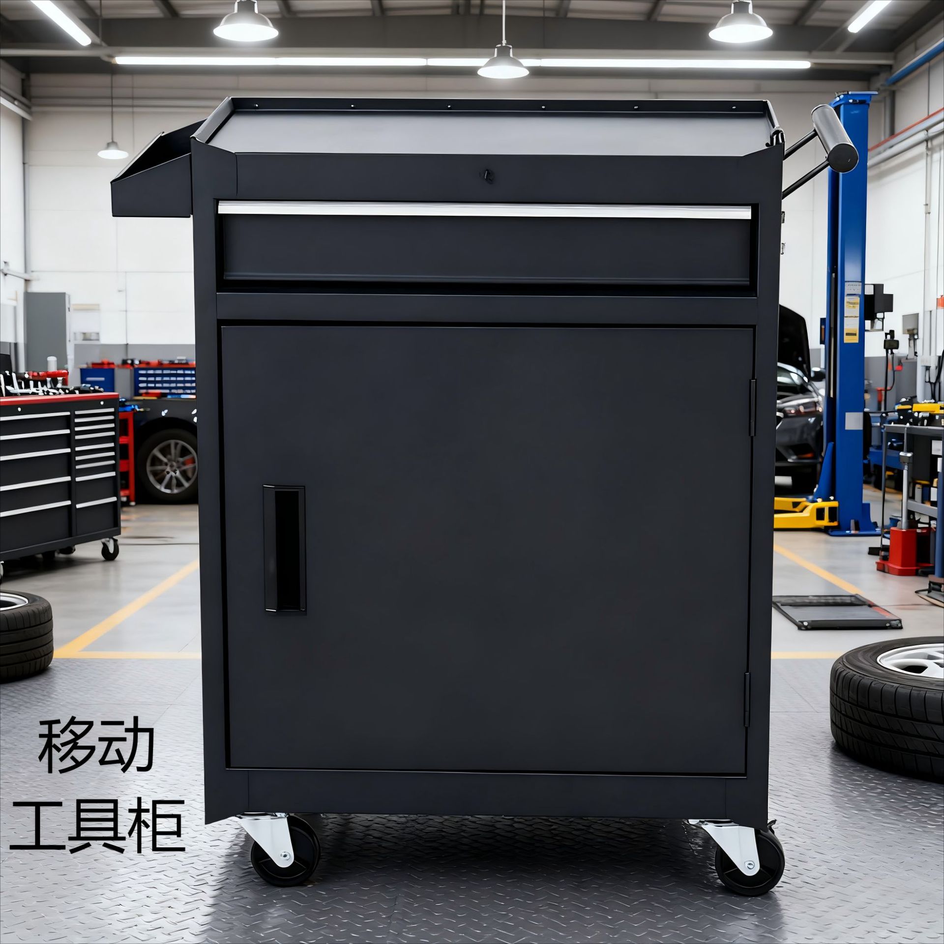 Caja de herramientas de carro de herramientas combinada de carro de hierro móvil gabinete de herramientas de hoja de hierro pequeño carro con ruedas carro de rotación para taller