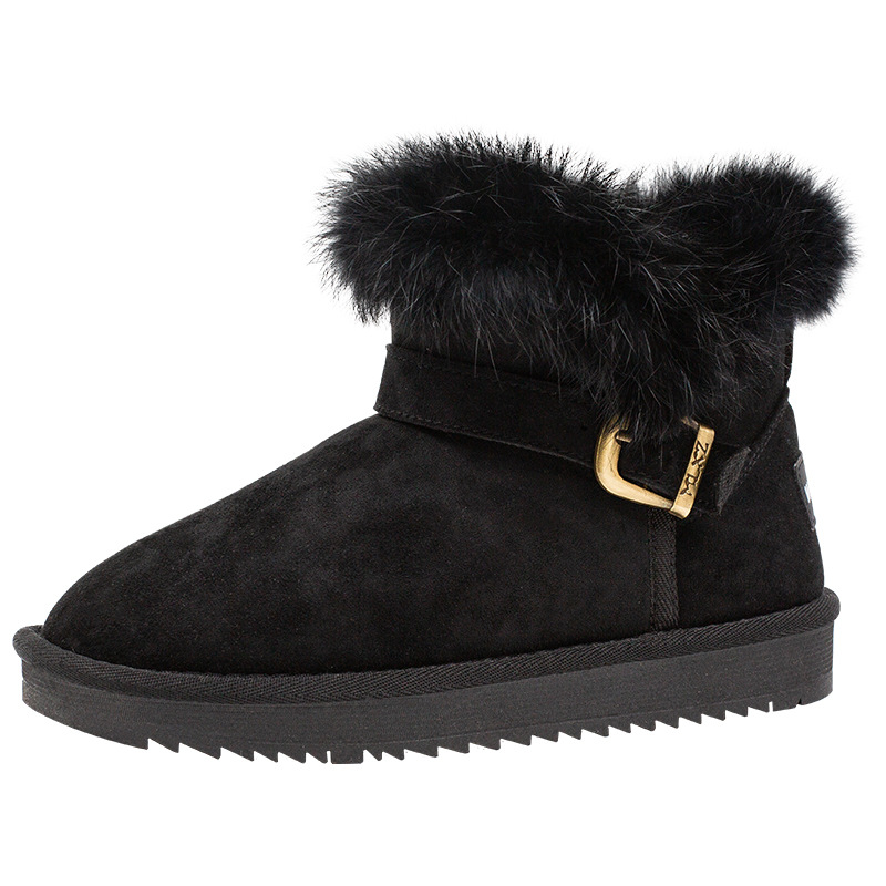 Backforce botas de nieve de lana sólida de invierno para mujeres nuevos zapatos de algodón simples y versátiles para detectar fugas de viajes viajeros zapatos de limpieza