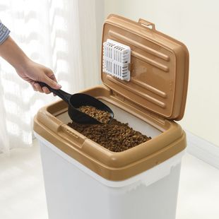 Large Capacity 15kg Pet Food Storage Barrel Dog Food Cat Food Barrel 20kg Plastic Barrel Moisture-Proof Seal 10kg Double Seal Ring