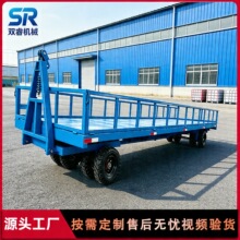牵引式平板车厂区物流周转车10吨20吨重型货物运输拖车四轮搬运车