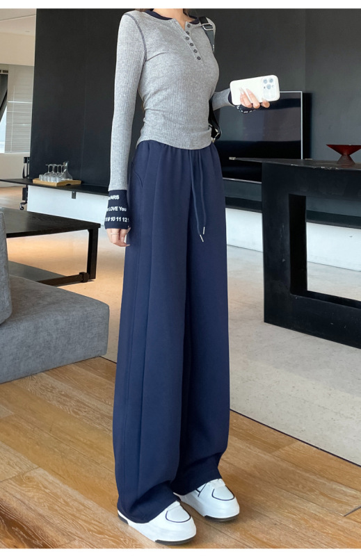 休闲卫裤2025秋季新款香蕉裤休闲直筒裤小个子阔腿裤子女款A6845|undefined
