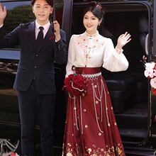 红色马面裙汉服新中式敬酒服结婚订婚礼服裙婚服套装2024夏季新款