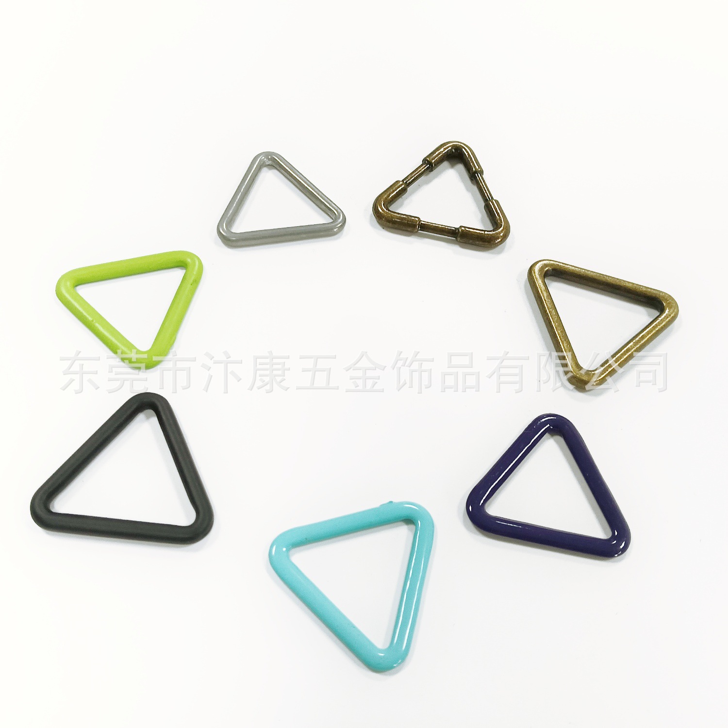 锌合金三角形蓝牙耳机挂扣 七彩diy钥匙扣装饰品配饰连接环厂家