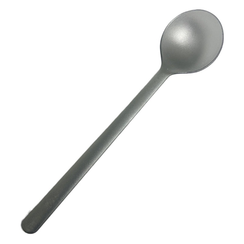 Disposable Spoon Extended Milk Tea Shop Commercial Ancient Tea Same Style Frosted Round Full Spoon Plastic Burning Grass Jelly Spoon Long Handle Spoon