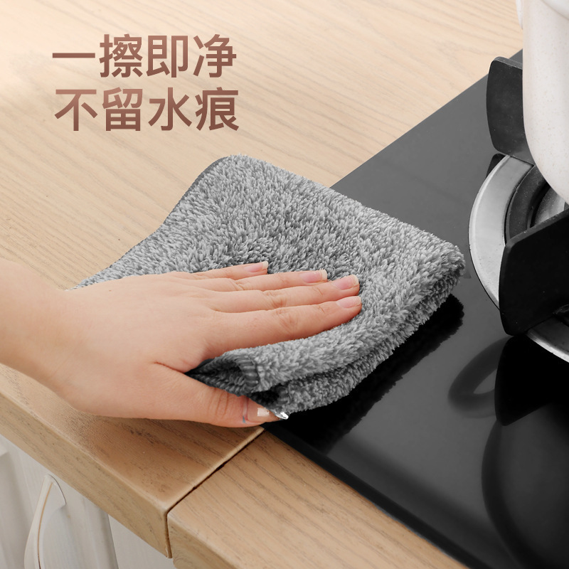 日本式の竹炭雑巾を厚くして吸水して油をつけない皿洗いタオルの細い繊維台所で清潔な皿洗い布を洗う|undefined