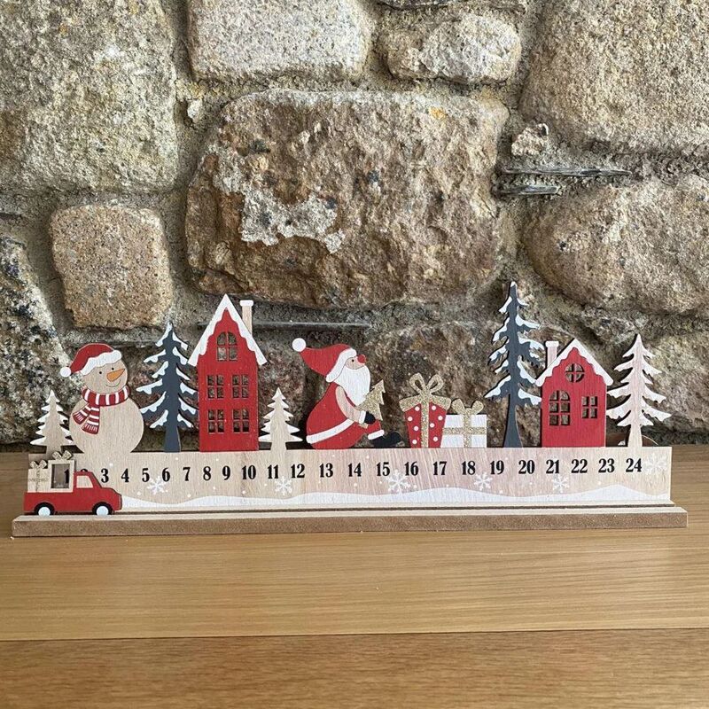 christmas跨境新品圣诞日历木质装饰摆件节日礼物圣诞节装饰礼品|undefined