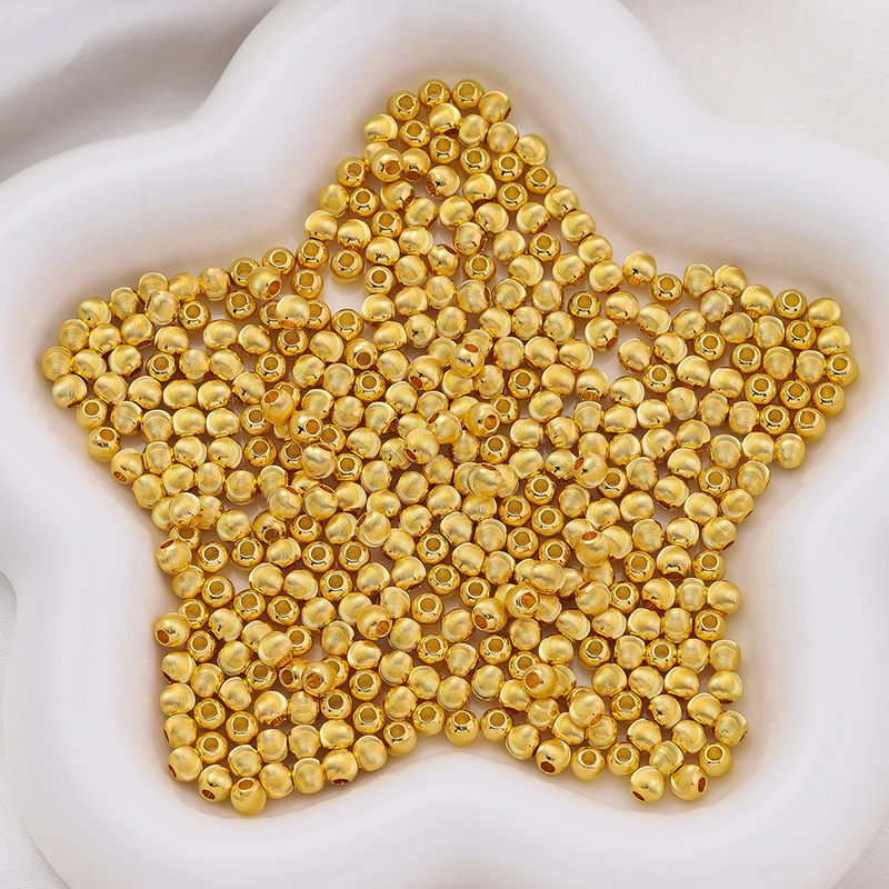 Brushed Copper Cat's Eye Faceted Round Spacer Beads for DIY Handmade Bracelets and Necklaces Accessories