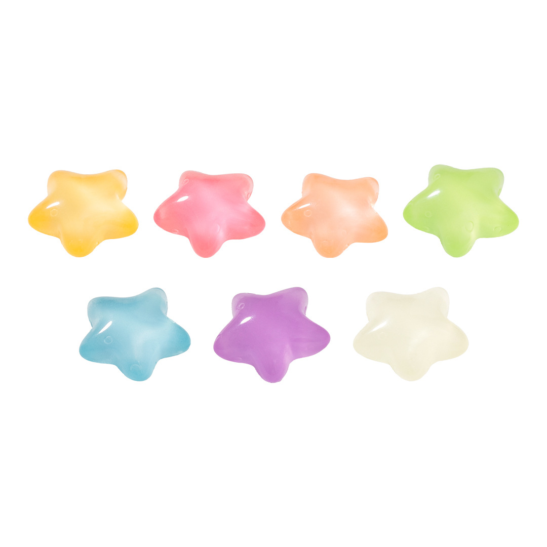New Cartoon fluorescent starfish resin accessories wholesale handmade diy material hair rope hair accessories mobile phone case refrigerator magnet