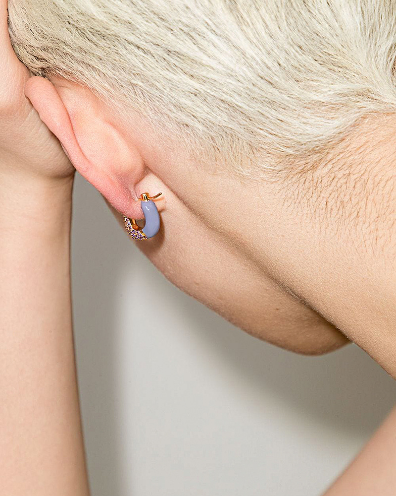 Retro U Shape Copper Inlay Zircon Earrings 1 Pair