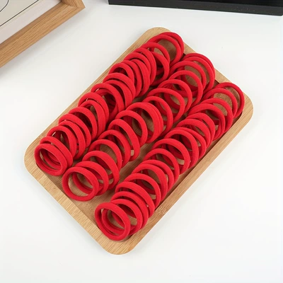 Saç üçün rezinlər: Hair Ring High Elastic Hair - red-100-root-opp-bag