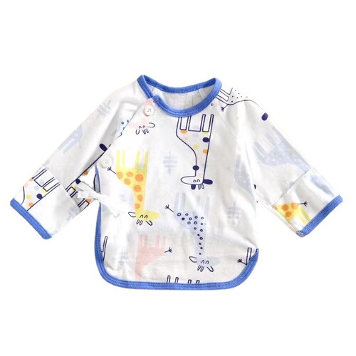 Newborn baby inner clothes, pure cotton, boneless, four-season baby half-back clothes, full-month monk clothes, Category A baby tops