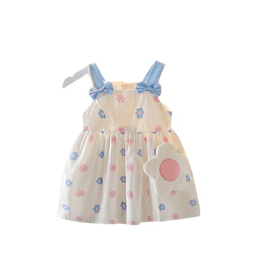 Baby Girls' Summer New Style Cotton Dress with T-shirt and Skirt, Including a Package, Drop Shipping