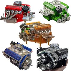 Cison V8 エンジンキット ガス V8 エンジン装飾品 オーバーヘッドバルブ 樹脂工芸品装飾品