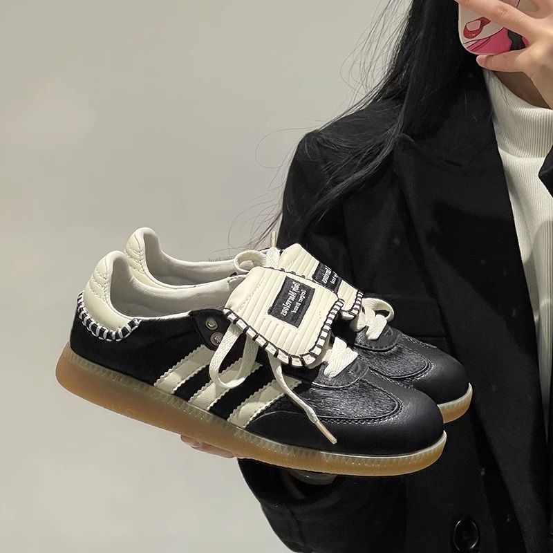 レトロヒョウ柄フリップカバー多用途道徳トレーニングシューズ女性のための 2025 春夏新作レースアップスニーカースポーツとレジャーフォレストシューズ|undefined