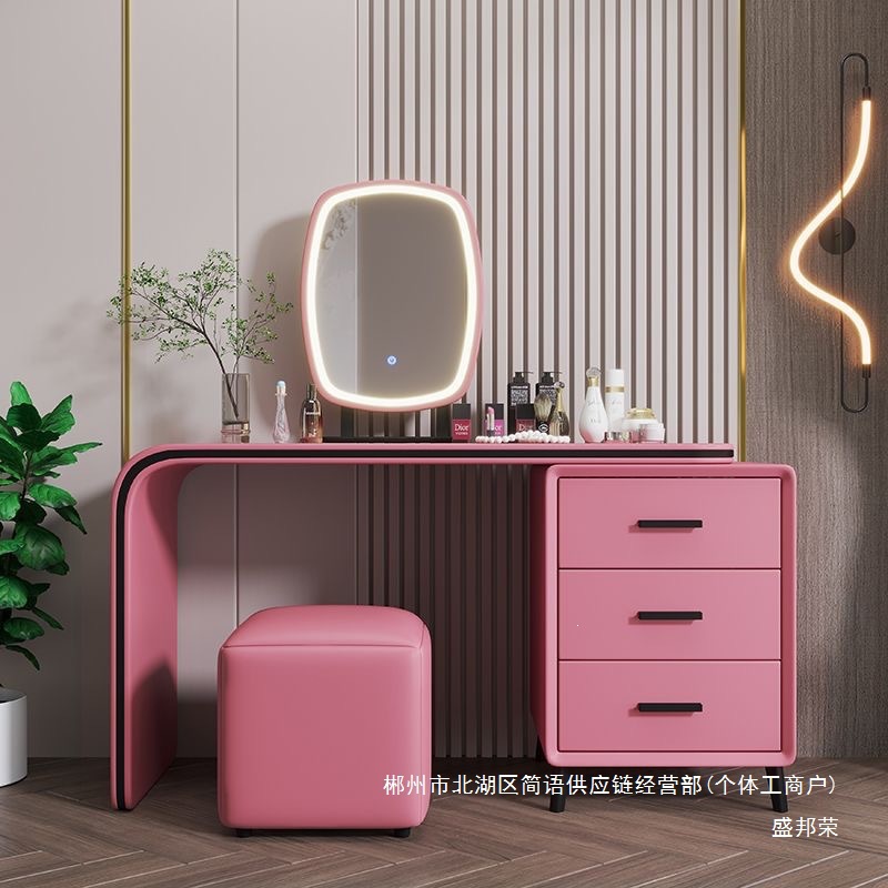 Fábrica directa moderna simple mesa de madera massiva 2026 nuevo dormitorio principal mesa de maquillaje de lujo pequeño almacenamiento