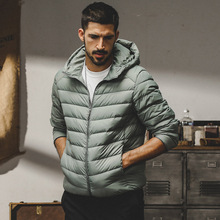 高绒羽绒服男轻薄便携内搭徒步旅游户外登山防静电冬季连帽外套男