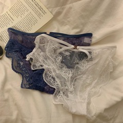 蕾絲真的太欲啦~純欲少女愛心鏤空純棉襠簡約ins花邊女士內褲