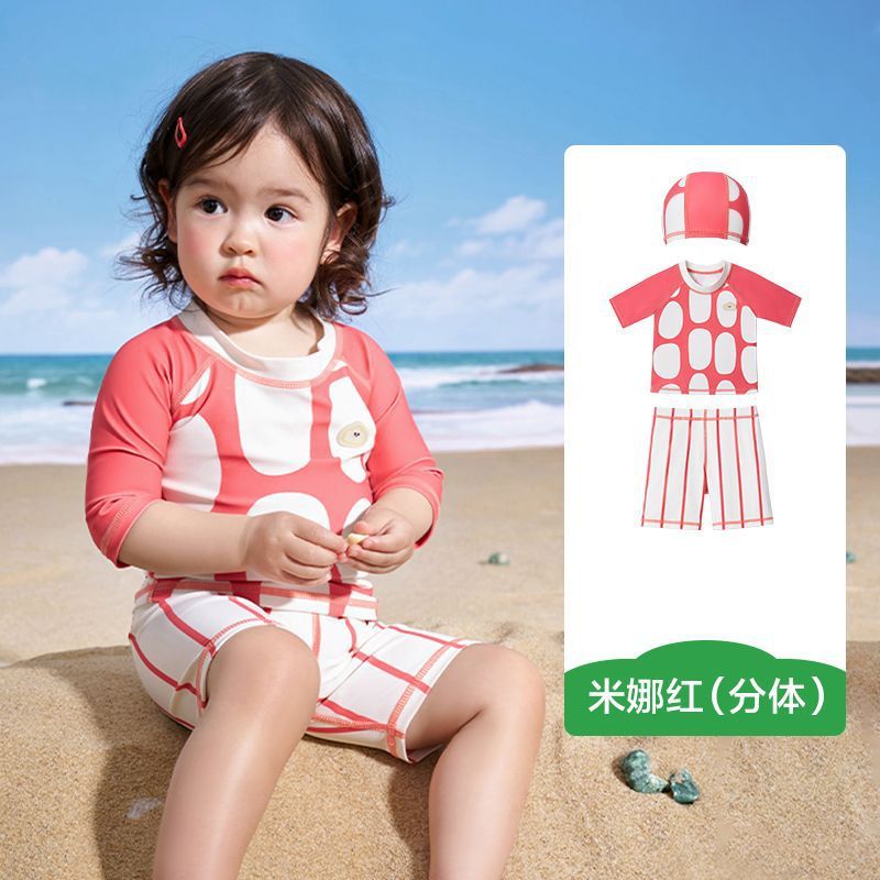 子供用水着 男の子 女の子 オリジナルガーゼ 日焼け止め水着 分割式 ワンピース ベビー水着|undefined