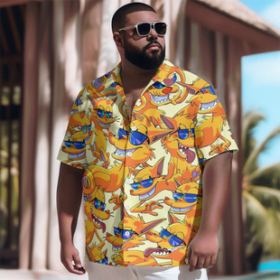 Cross-border independent station Amazon new European and American short-sleeved shirt digital printing plus size loose casual short-sleeved T-shirt