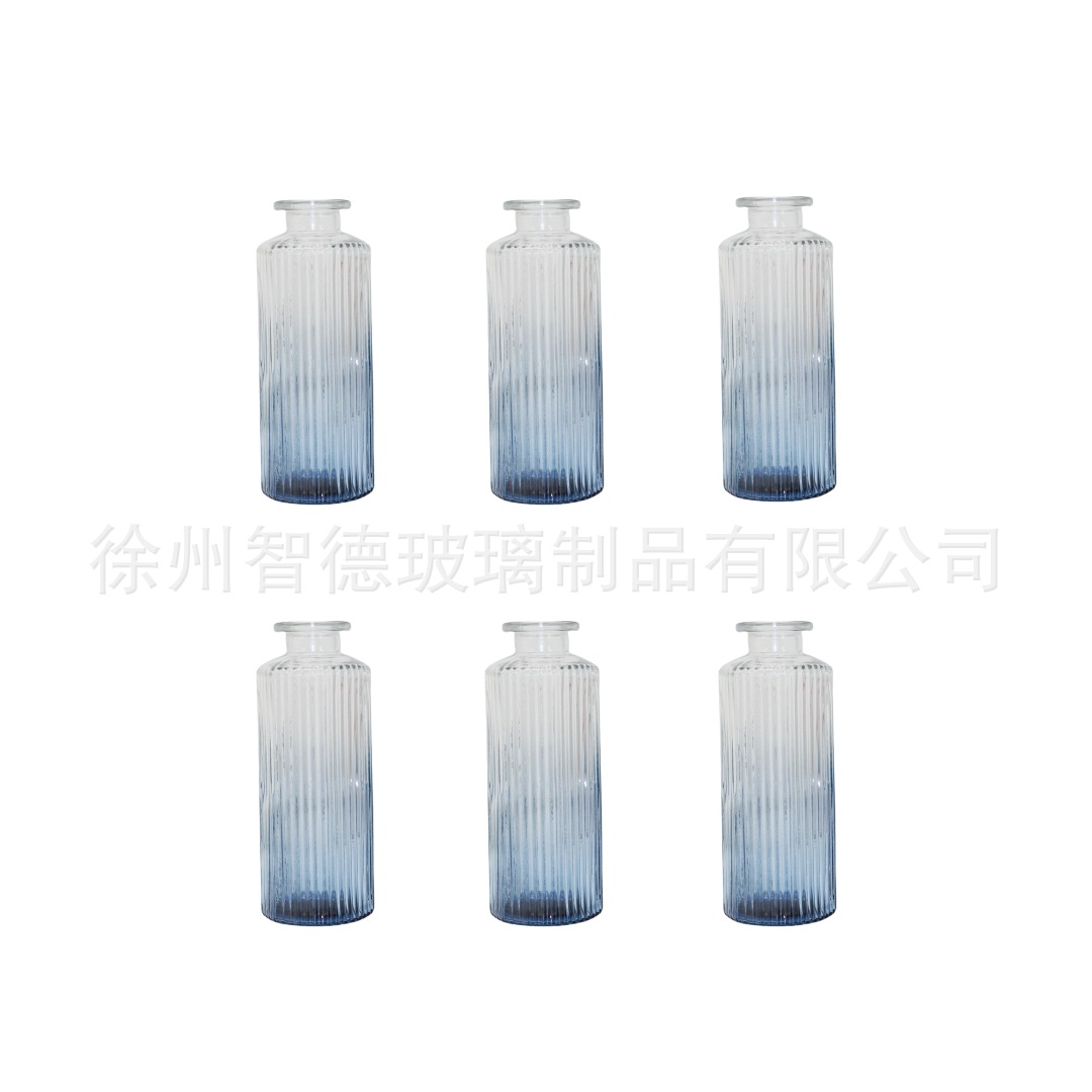 작은 세로 줄무늬 그라데이션 블루 6종 세트