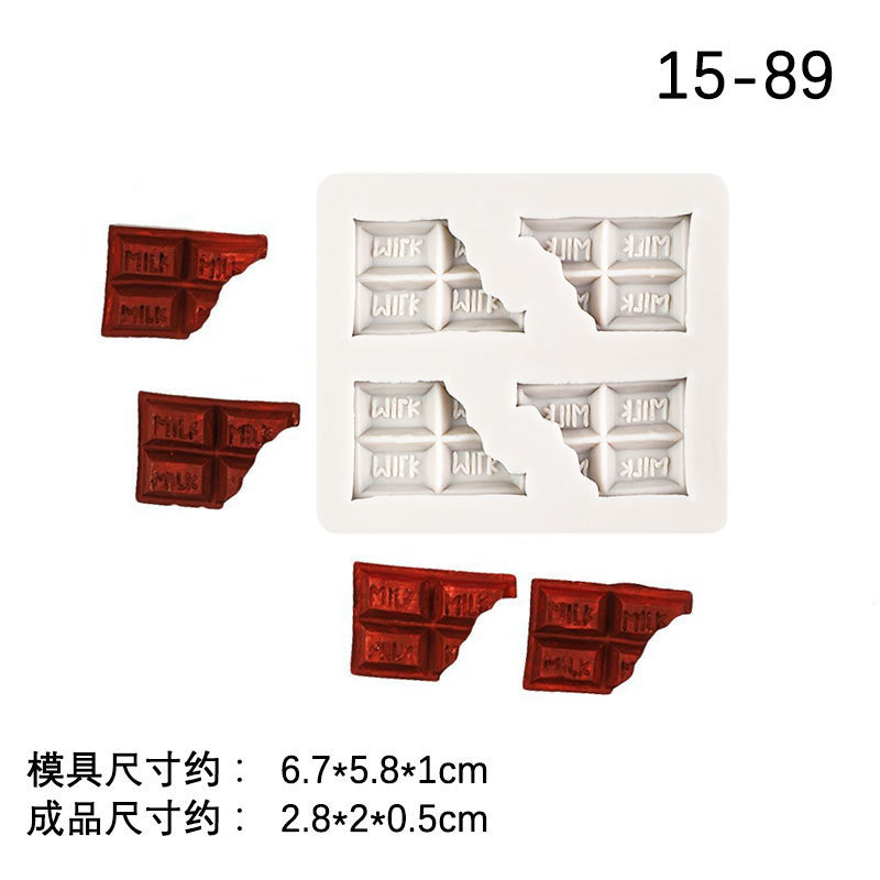 DIY carta rectangular de chocolate de media pieza de chocolate para hornear herramienta líquido fondant cake decoración molde de silicona