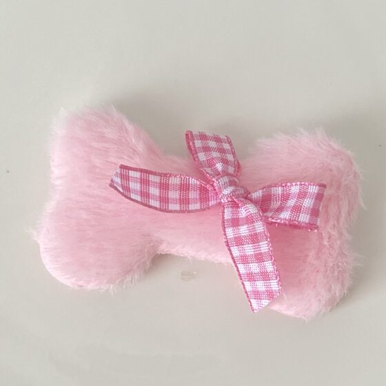 Cute plaid bow double-sided plush bone accessories diy handmade material clothing accessories shoes and socks accessories clothing