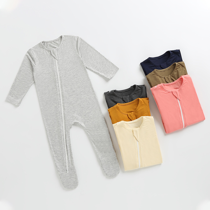 New Baby Clothes Breathable Men's and Women's Baby Autumn Bamboo Fiber Hatshirt Long Sleeve Climbing Clothes for Newborn