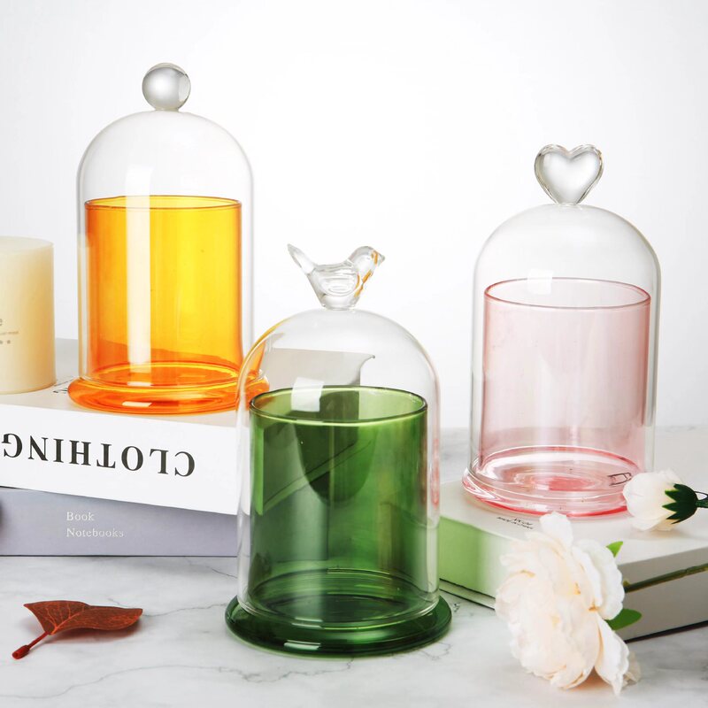 Wholesale aromatherapy glass cover essential oil crystal stone glass candle Cup fragrant stone glass cover Candlestick glass cover