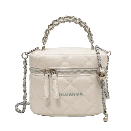 Textured mini bag for women, new trendy niche design, shoulder crossbody bag, diamond chain, portable bucket bag