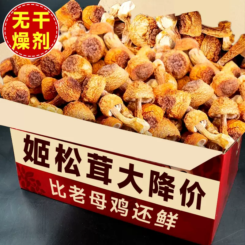 【净重无托盘】云南姬松茸新批发松茸菌干货无熏硫巴西菇煲汤代发