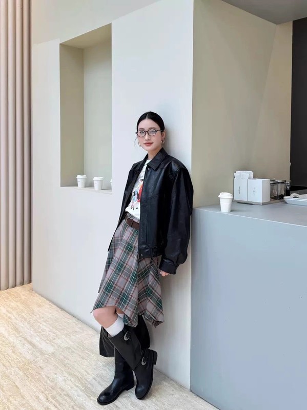 2025秋冬真皮山羊皮皮衣复古工装松紧夹克时酷飒韩系百搭外套女|undefined