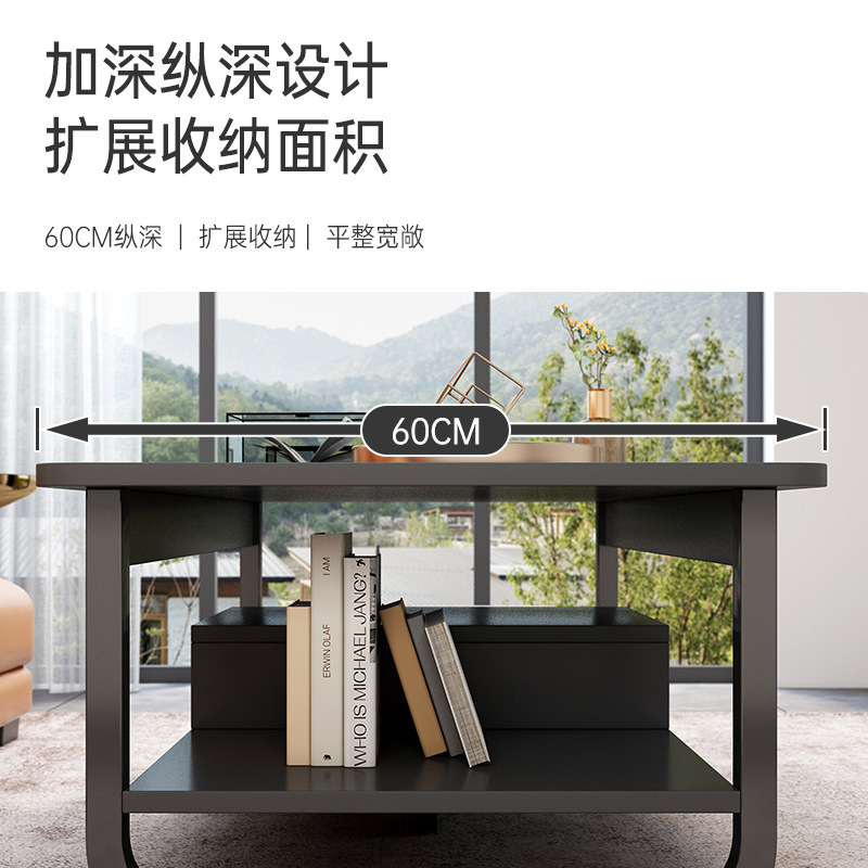 Mesa de café sala de estar sofá en casa doble capa lateral simple moderna casa de alquiler oficina pequeña mesa de té mesa cuadrada