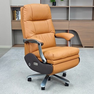 Computer Chair Functional Chair Office Home Leather Executive Chair Light Luxury Reclining Waist Support Electric Massage Boss Chair