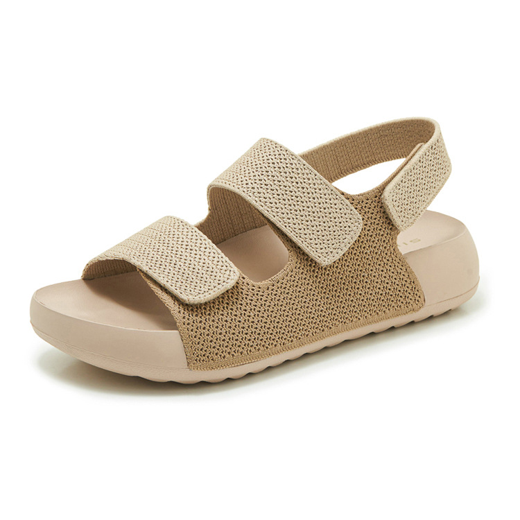 Dép sandal nữ quai chữ V đế mềm, quai dán đi biển — màu đen, màu hồng, màu kaki, màu mơ chi tiết 27